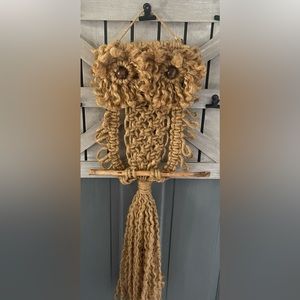 Vintage Boho Macrame Owl Wall
Hanging Decor Driftwood beads!!!